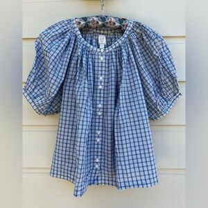 Blue Plaid Women's Blouse
